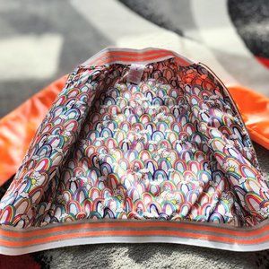 365 Girls Size 6 Peach Unicorn Bomber Coat